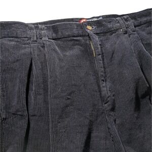 Ralph Lauren Chaps Corduroy Pants Navy Blue Double Pleated Wide Wale‎  Mens 38